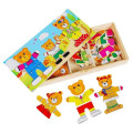 ET3003 Beliebte Bär Familie Kleid Holz Kinder Puzzle Spielzeug